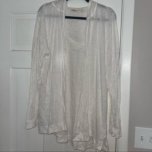 White Linen Cardigan w/ Hood